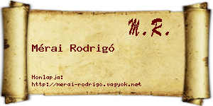 Mérai Rodrigó névjegykártya